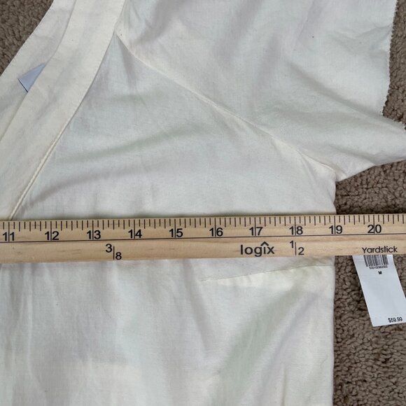 Old Navy Dress Womens M Ivory Embroidered Tiered Swing Pockets Boho Beach NWT - Picture 9 of 10